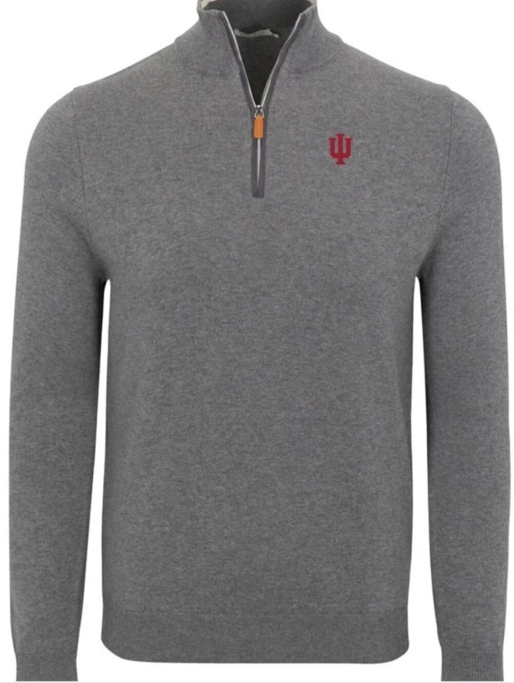 Collars and Co Indiana Luxury Touch Cotton & Cashmere Quarter Zip Sweater Gray M